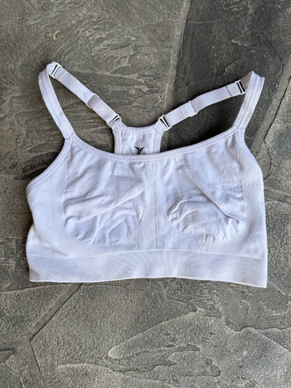 Old Navy Active Seamless Adjustable Strap White Sports Bra - Small